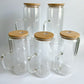 CUSTOM MADE Tall 15 oz Glass Snow Globe with Handle