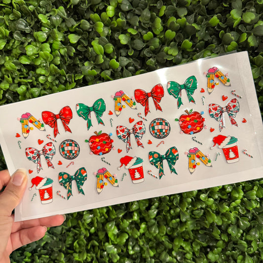 Y3 Teacher Christmas Single Sided UVDTF WRAPS
