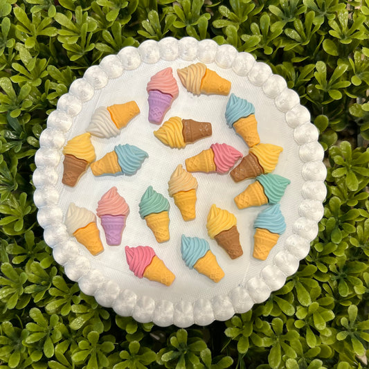 Ice cream Cones Flat Back Charms Mixed 8 pcs