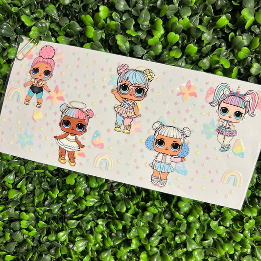 S13 Laughing Dolls Pastel Colors Single Sided UVDTF WRAPS