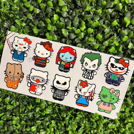 Q5 Spooky Cat Characters  Single Sided UVDTF WRAPS