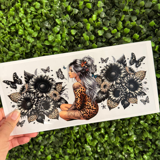 J14 Girl Cheetah Floral Single Sided UVDTF WRAPS