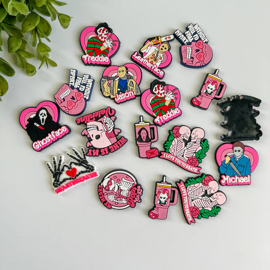 Horror Friends Rubber Flat Back Charms Mixed 8 pcs