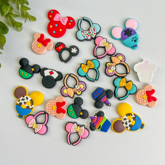 Nouse Ears Rubber Flat Back Charms Mixed 8 pcs