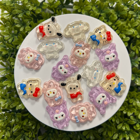 Jelly Hk Friends Flat Back Charms Mixed 8 pcs