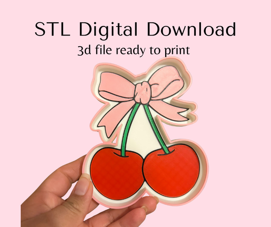 Cherry with Bow Trinket Tray Digital Download