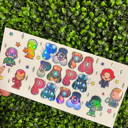 D1 Papa Heroes Themed Holographic UVDTF WRAPS