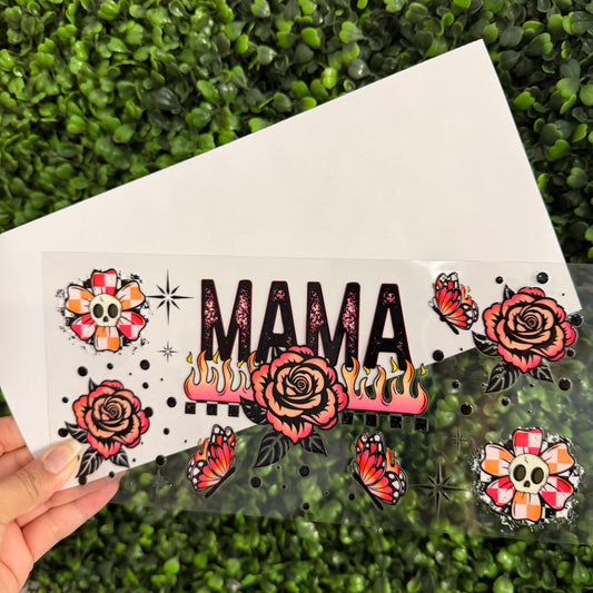 A42 Mama Retro Orange Pink Single Sided UVDTF WRAPS