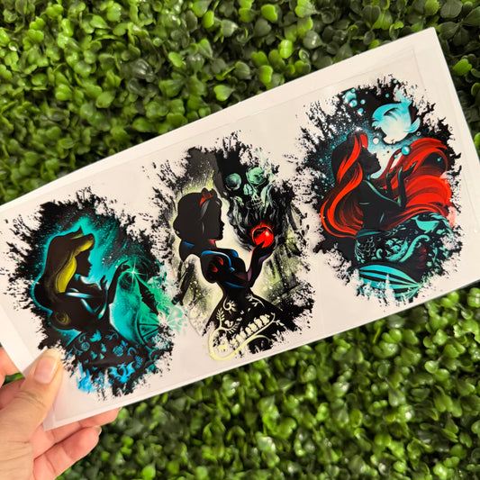 S36 Princess Silhouette Single Sided UVDTF WRAPS