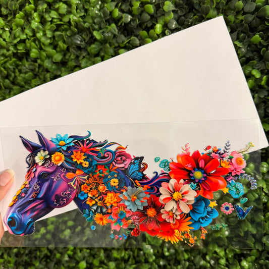 X1 Horse Floral Single Sided UVDTF WRAPS