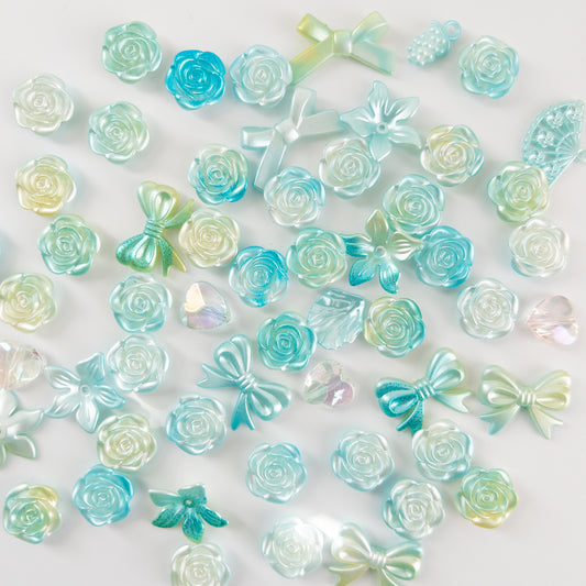 Gradient Mixed Flowers and Bows Flat Back Charms