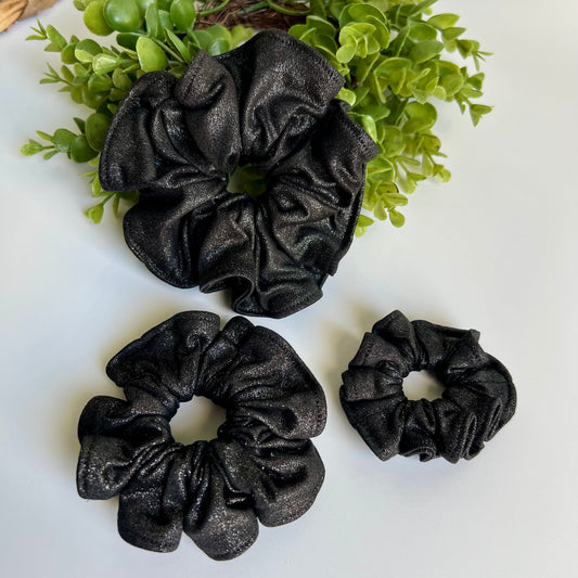 Black Glitter Scrunchies