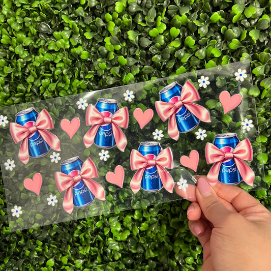N2 Soda and Pink Bows Single Sided UVDTF WRAPS
