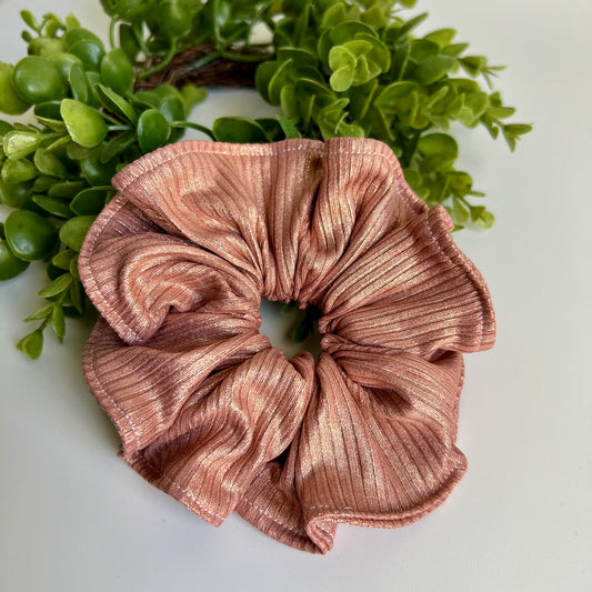 Mauve Shimmer Scrunchies