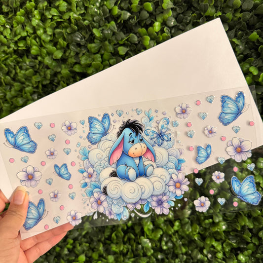 R7 Donkey and Butterflies Single Sided UVDTF WRAPS