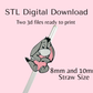Baby Donkey Straw Topper 8mm and 10mm Size Digital Download