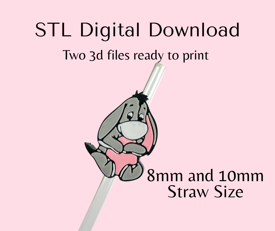 Baby Donkey Straw Topper 8mm and 10mm Size Digital Download