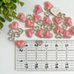 Pink and Silver Rhinestone Hearts Flat Back Charms Mixed 8 pcs