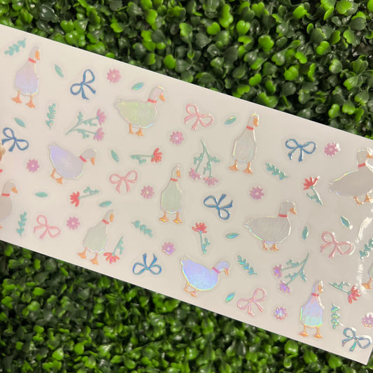 M18 Dainty Ducks and Floral Holographic UVDTF WRAPS
