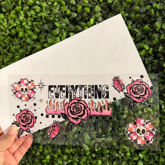 A45 Everything is Fine Retro Pink Single Sided UVDTF WRAPS