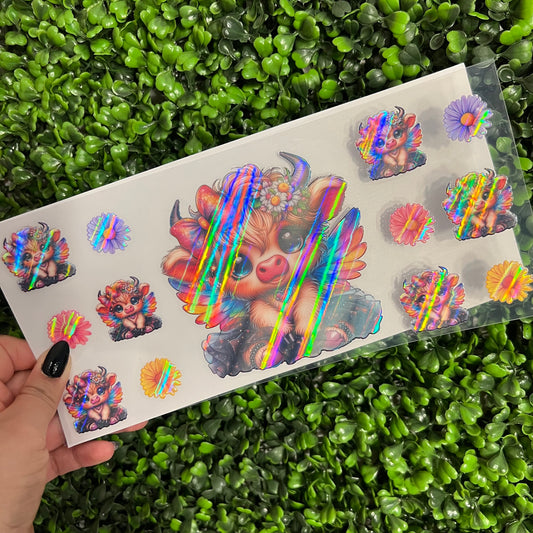 M12 Colorful Fairy Cow Holographic UVDTF WRAPS