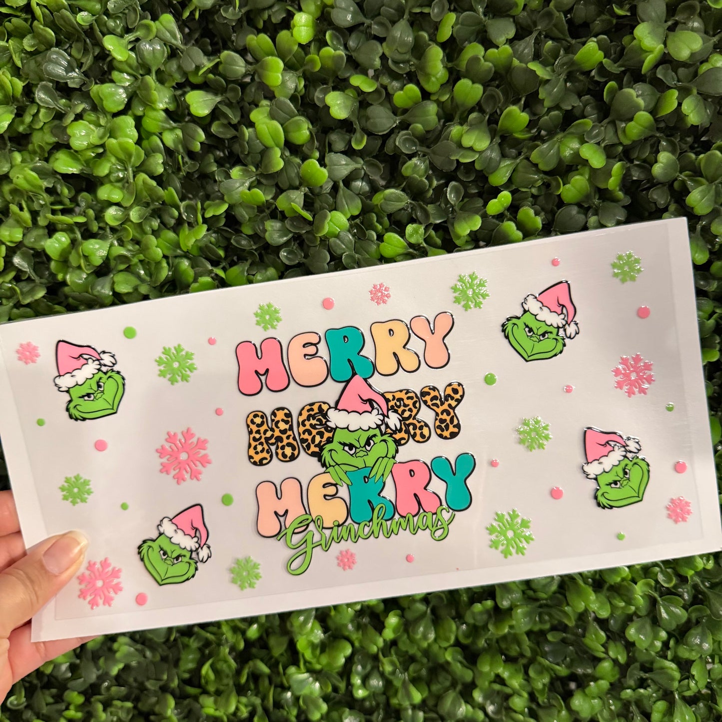 Y44 Merry Grinchmas Single Sided UVDTF WRAPS
