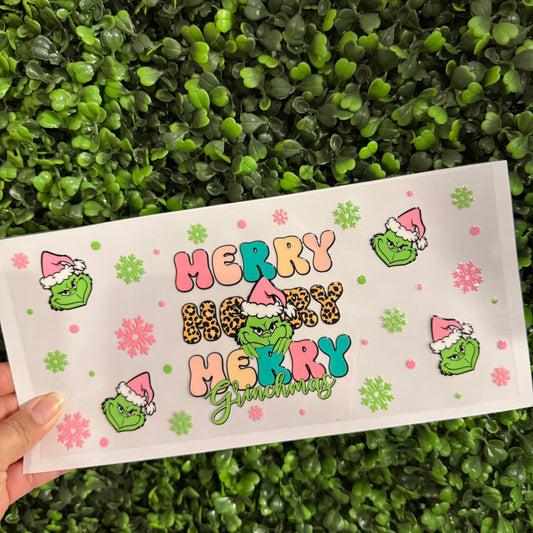 Y44 Merry Grinchmas Single Sided UVDTF WRAPS