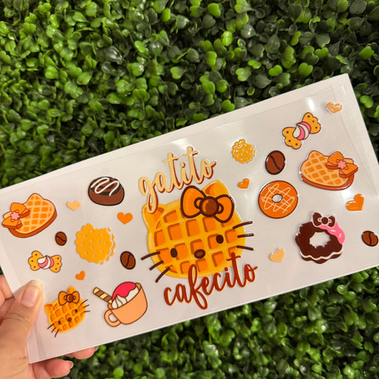 Q13 Gatito Cafecito Single Sided UVDTF WRAPS