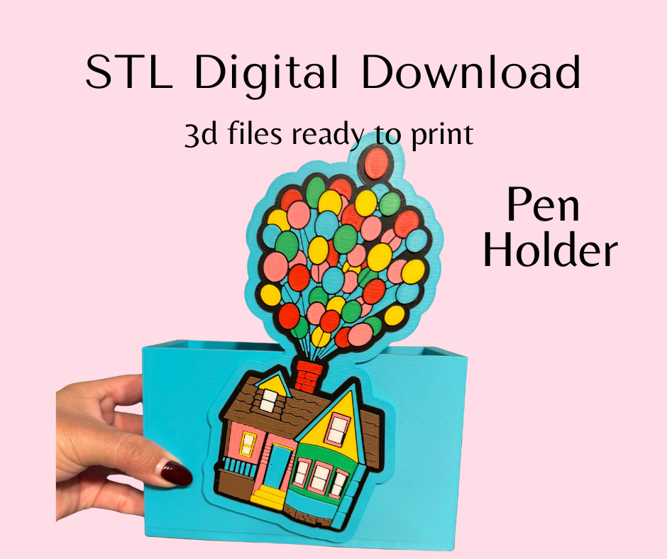 Balloon House Pen Holder Digital Download