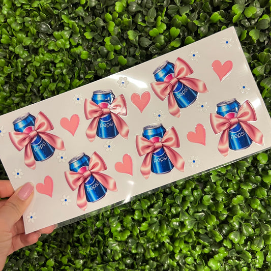 N2 Soda and Pink Bows Single Sided UVDTF WRAPS