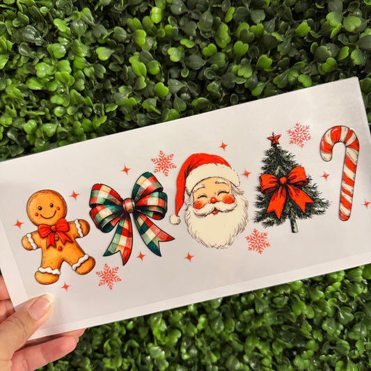 Y17 Red Christmas Single Sided UVDTF WRAPS
