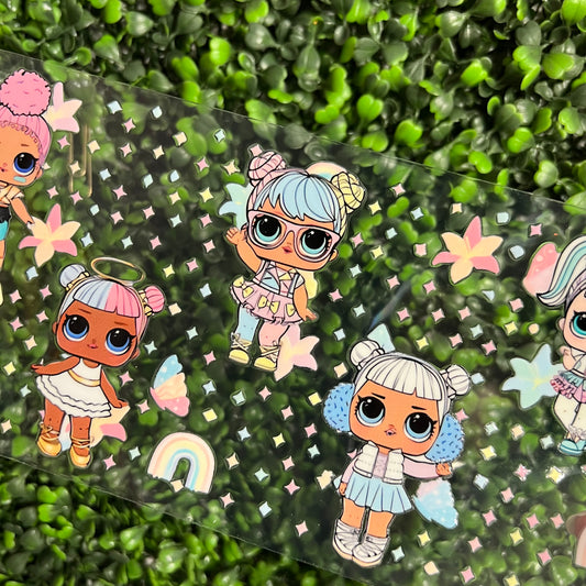 S13 Laughing Dolls Pastel Colors Single Sided UVDTF WRAPS
