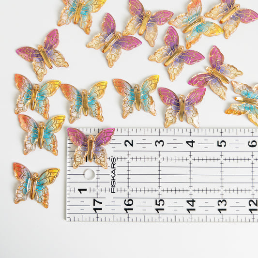 Gradient Colored Butterflies Flat Back Charms
