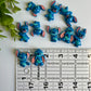 Blue Alien Acrylic Flat Back Charms Mixed