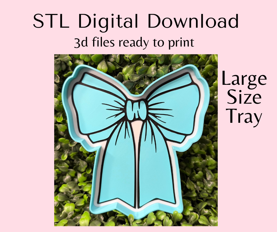 Bow with Long tails Large Size Trinket Tray Digital Download