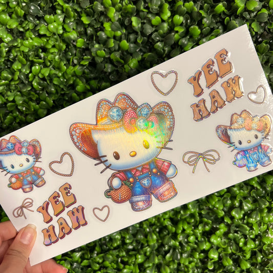 Q13 Western Cat Yeehaw Holographic UVDTF WRAPS