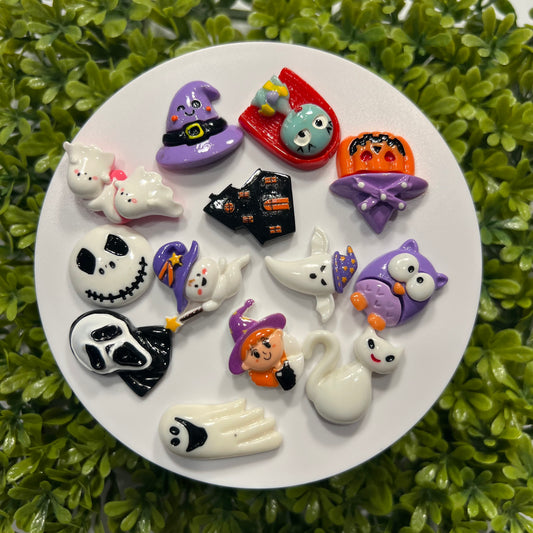 Spooky Mix Flat Back Charms Mixed 8 pcs