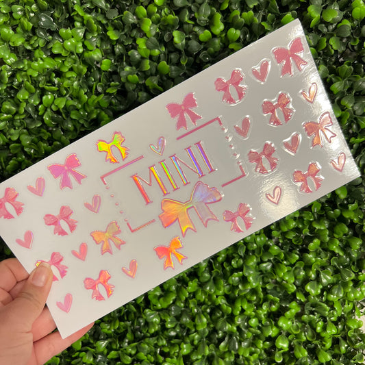 A33 Mini Pink Bows Holographic UVDTF WRAPS (Copy)