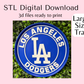 Blue and White Baseball Team Large Size Trinket Tray Digital Download