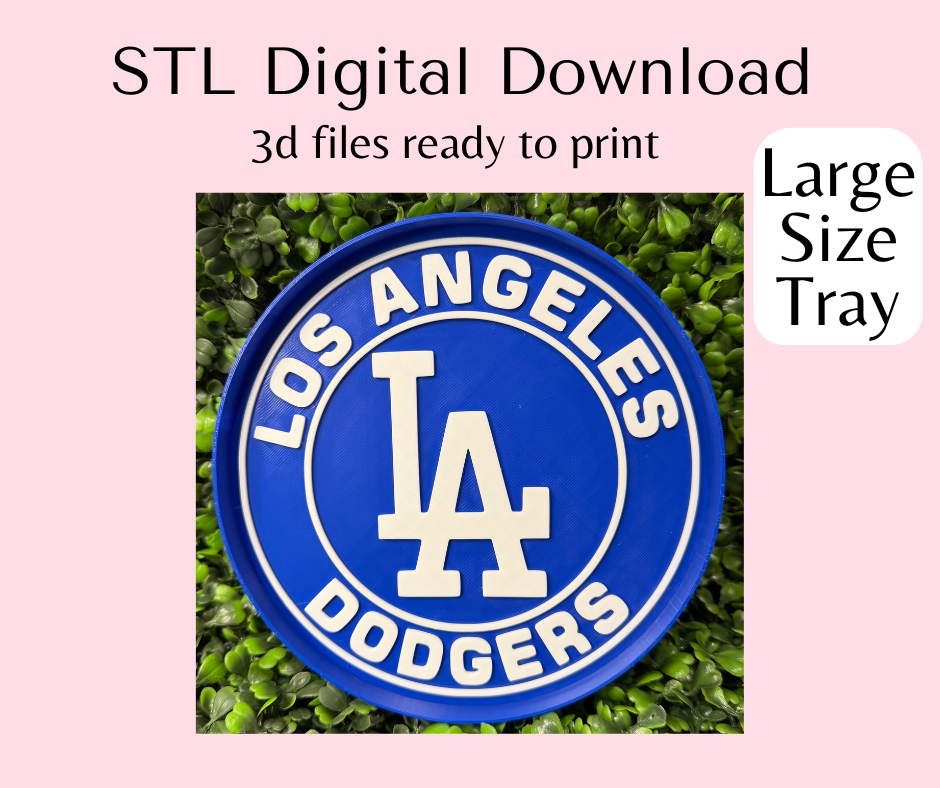 Blue and White Baseball Team Large Size Trinket Tray Digital Download