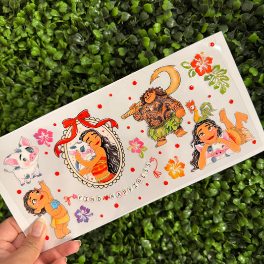 S25 Hawaiian Island Girl Single Sided UVDTF WRAPS