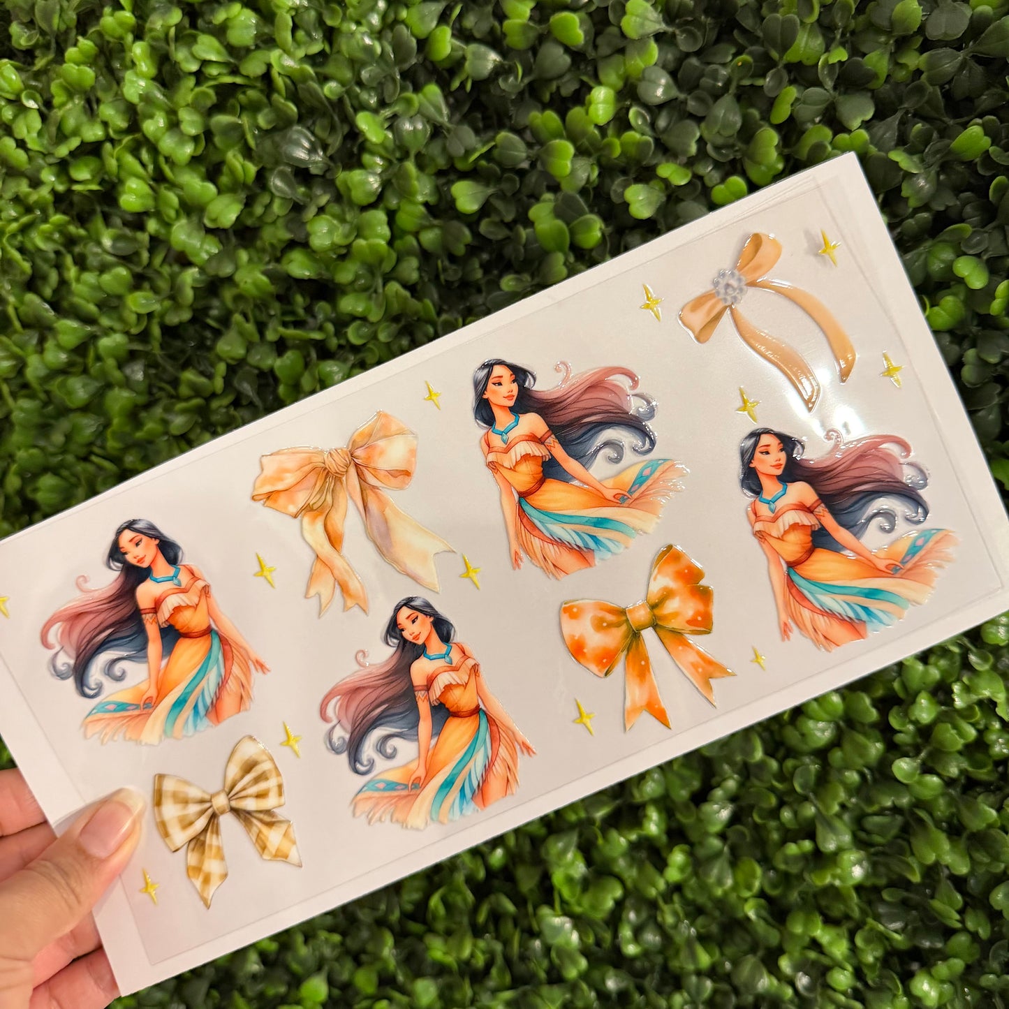 S29 Poca Princess and Bows Single Sided UVDTF WRAPS