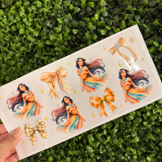 S29 Poca Princess and Bows Single Sided UVDTF WRAPS