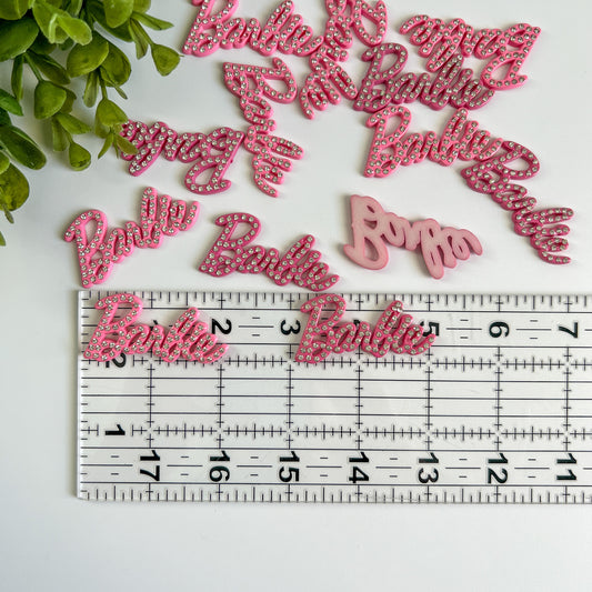 Rhinestone Barbie Flat Back Charms Mixed 6 pcs