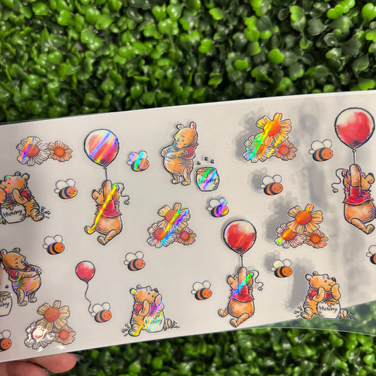 R4 Dainty Honey Bear Holographic UVDTF WRAPS