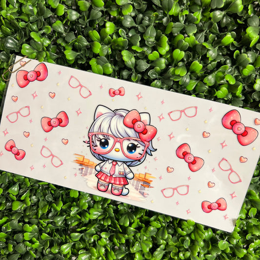 Q7 Cute Cat with Glasses & Bows Single Sided UVDTF WRAPS
