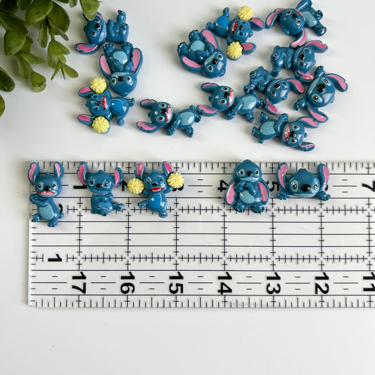 Alien Navy Blue Flat Back Charms Mixed 6 pcs