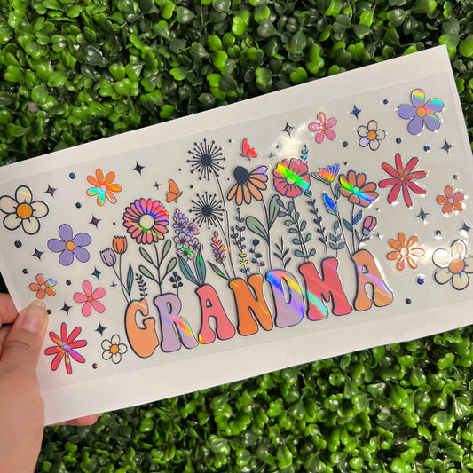 B1 Grandma Floral Holographic UVDTF WRAPS