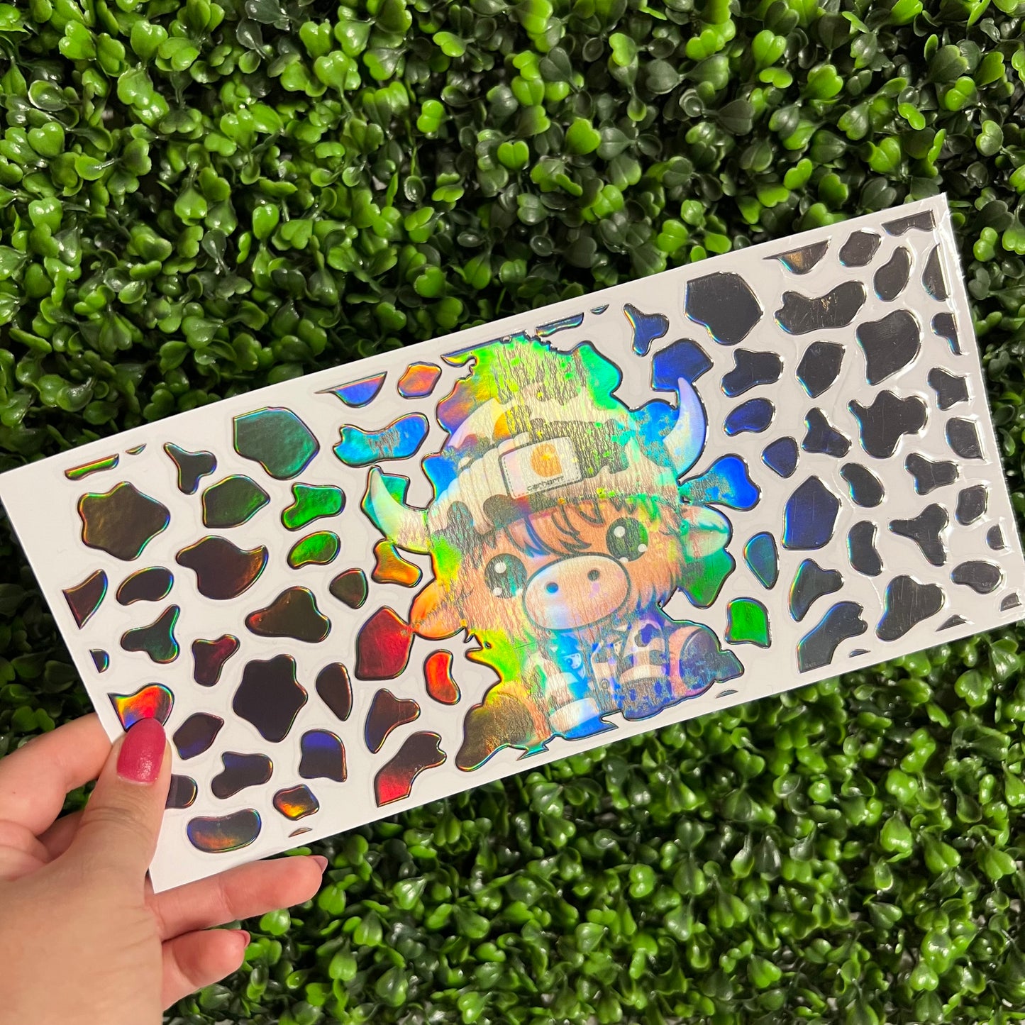 M7 Highland Cow Print Holographic UVDTF WRAPS