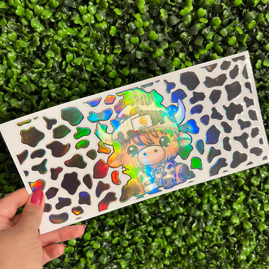 M7 Highland Cow Print Holographic UVDTF WRAPS